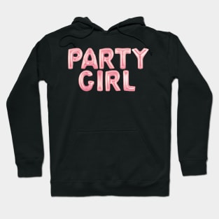 Party Girl Rose Gold Foil Balloons Fun Chic College Dorm Vibes Hoodie